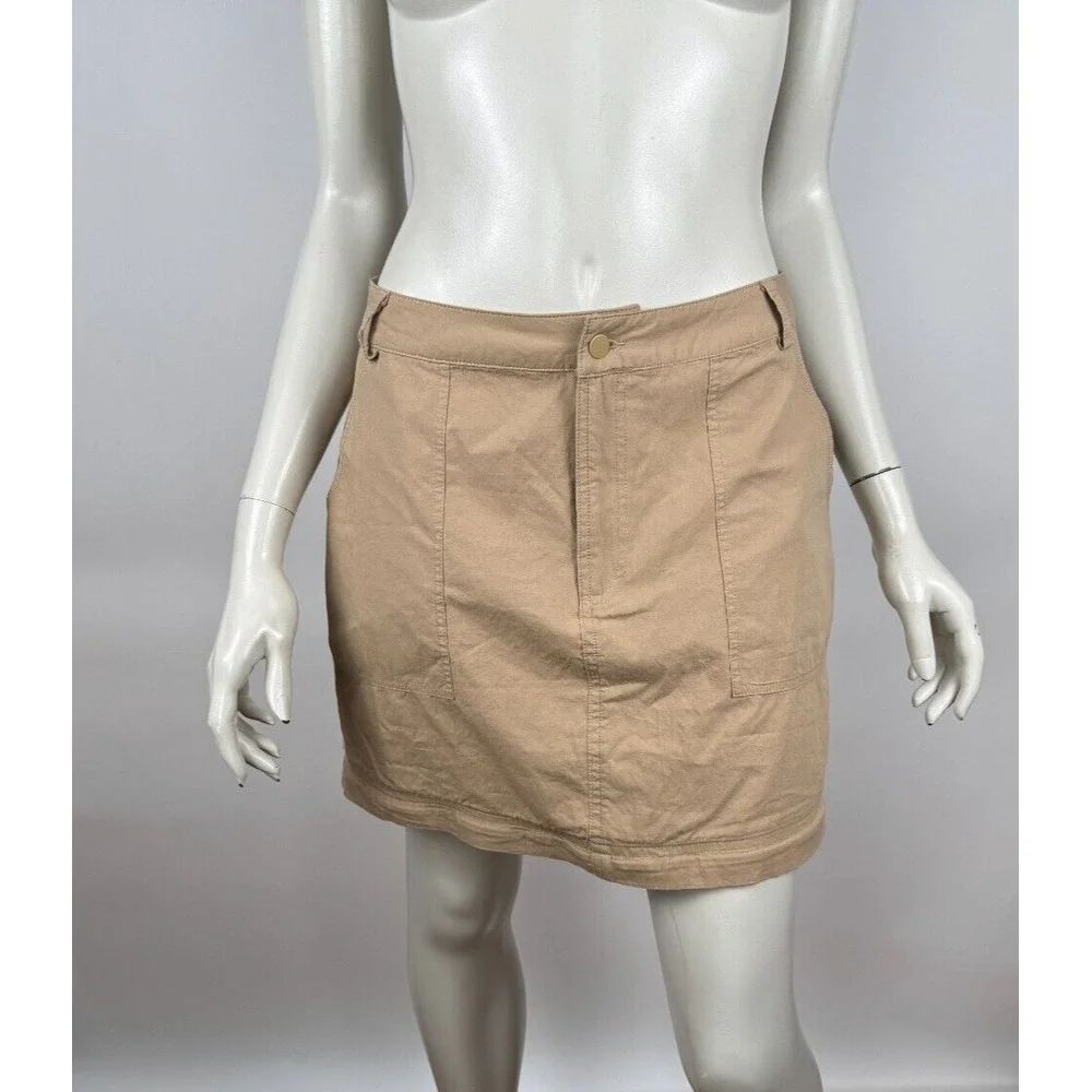 Bohme Cassie Convertible Skirt Women‎ M NWT Pockets Cotton Zip Closure Maxi Mini